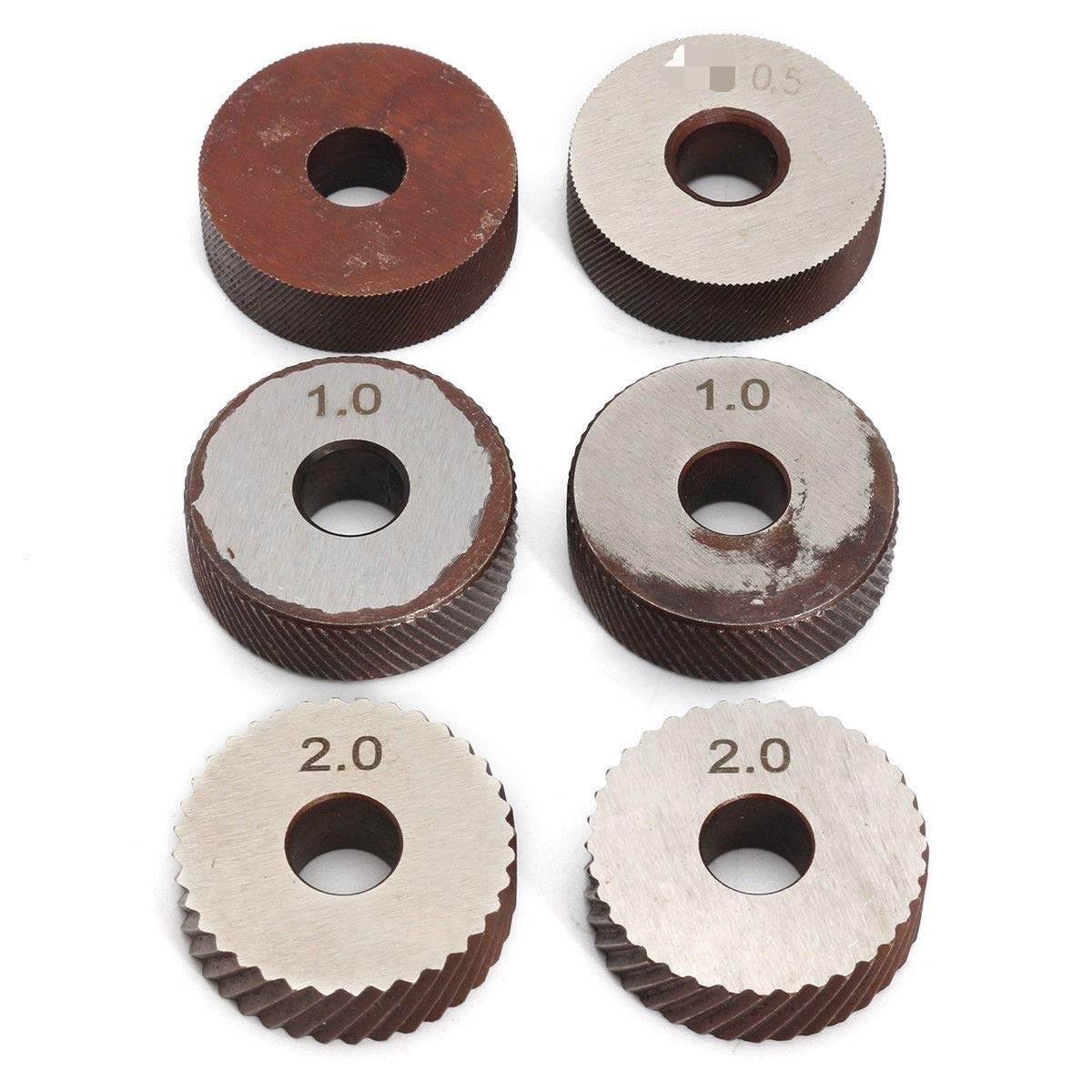 1set 26mm Dual-Rad Rändelwerkzeug 0.5mm 1mm 2mm Stahl Dia Doppelräder Linear Pitch Knurl Set Lathe Cutter Werkzeugmaschinen Handwerkzeug-Sets