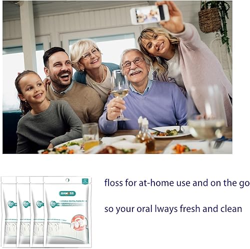 Miniatura 10 de Palillos de hilo dental LIAMOSS Flossers con dispensador de hilo dental, palillos de dientes para adultos sin roturas y sin fragmentos, 120
