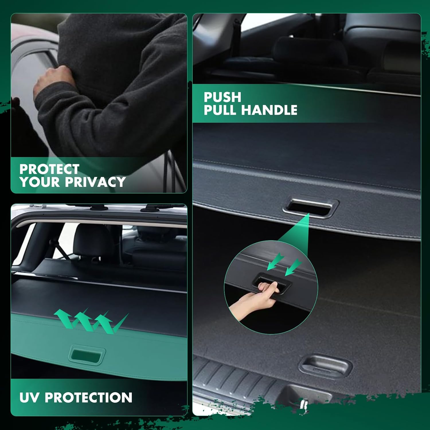 SCITOO Cargo Cover Shade 2015-2023 for Nissan Murano Platinum SL SV S Accessories Retractable Trunk Shielding Shade Cargo Anti-Peeping Luggage Tonneau Cover Privacy Screen