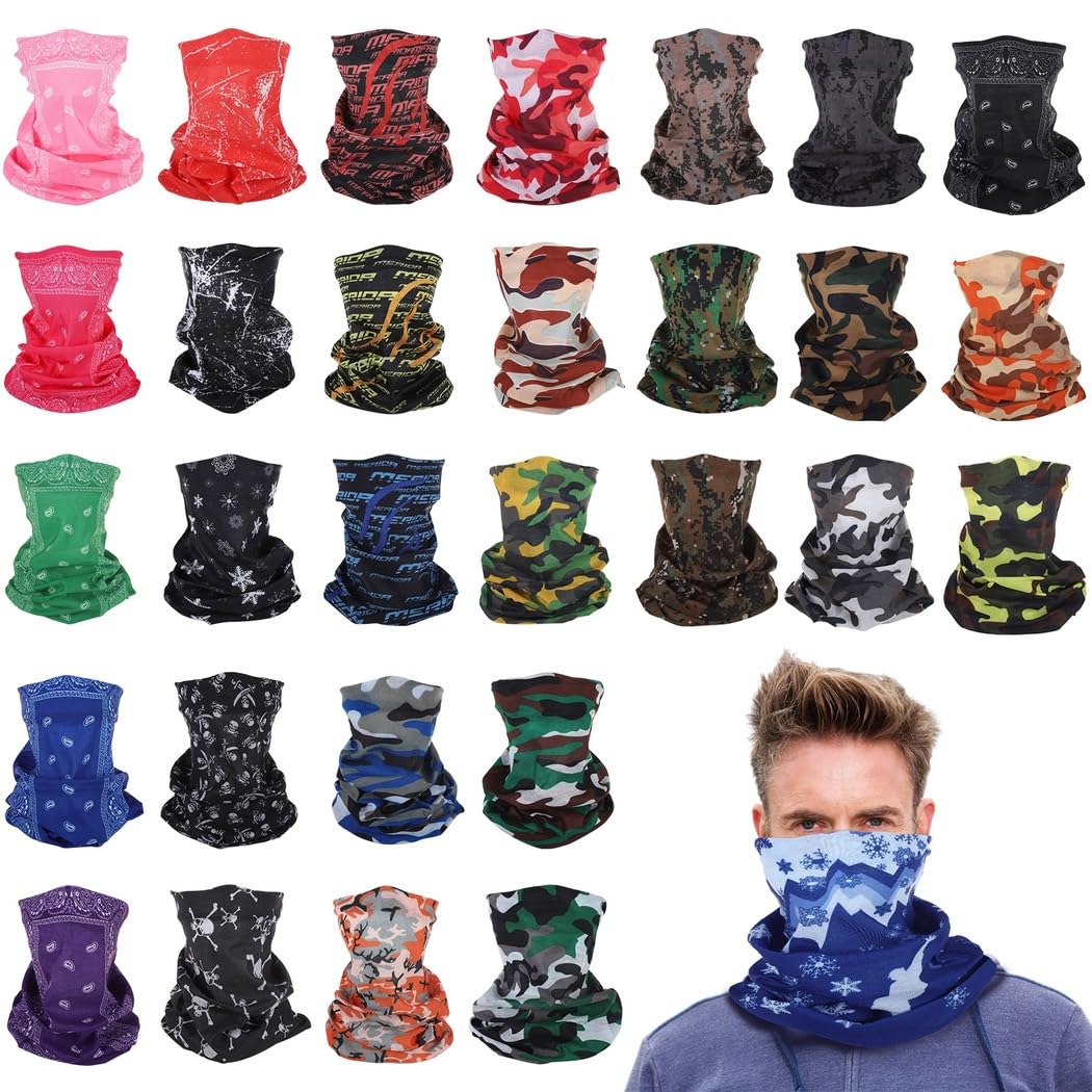 Set di 30 ghette da collo per uomini e donne, fasce sportive in poliestere che assorbe il sudore, 24 x 41 cm