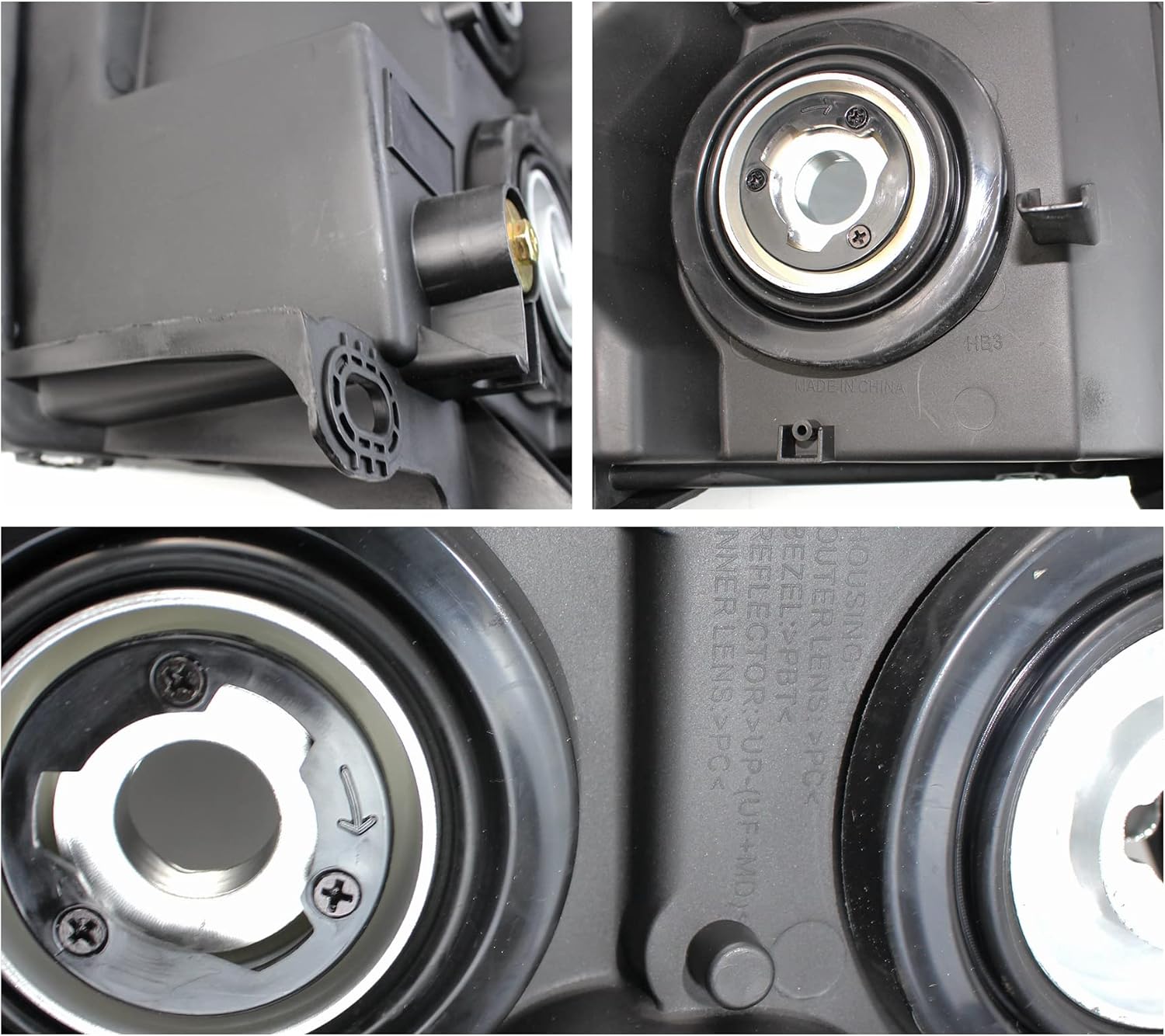 Headlights Assembly For 2007-2013 Chevy Silverado 1500/2007-2014 Chevy Silverado 2500 HD 3500 HD Chrome Housing Clear Lens Amber Reflector ‎Replacement Left Driver and Right Passenger Side