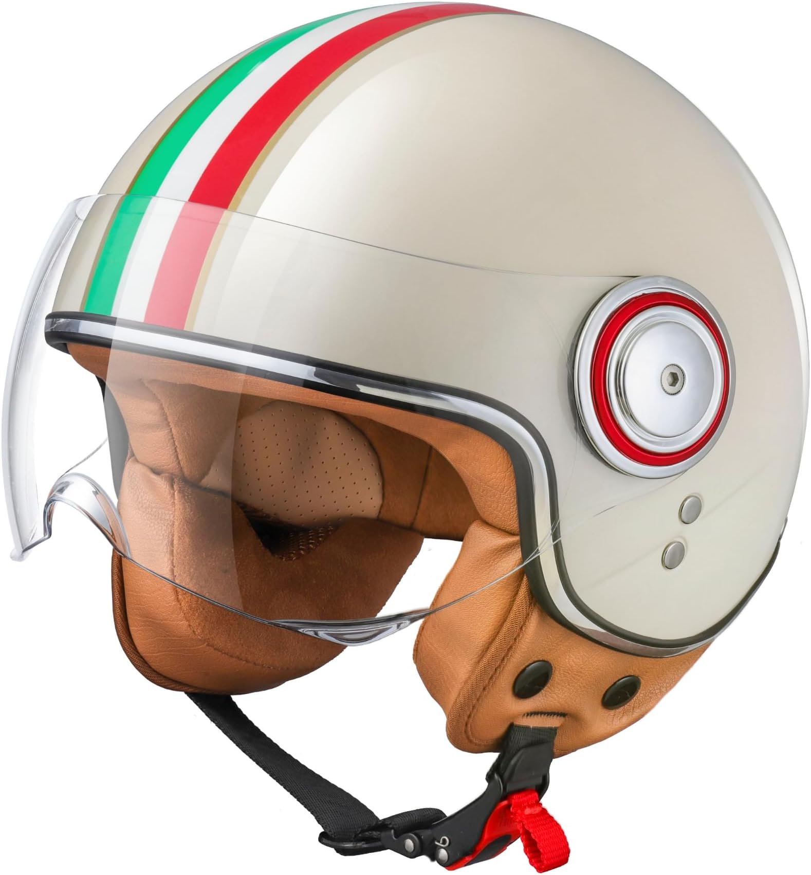Open Face Motorcycle Helmet for Adults, Half Face Moped Helmets for Men, 3/4 Retro Vespa Helmet, Classic Vintage Motorcycle Helmet for Women, DOT Approved