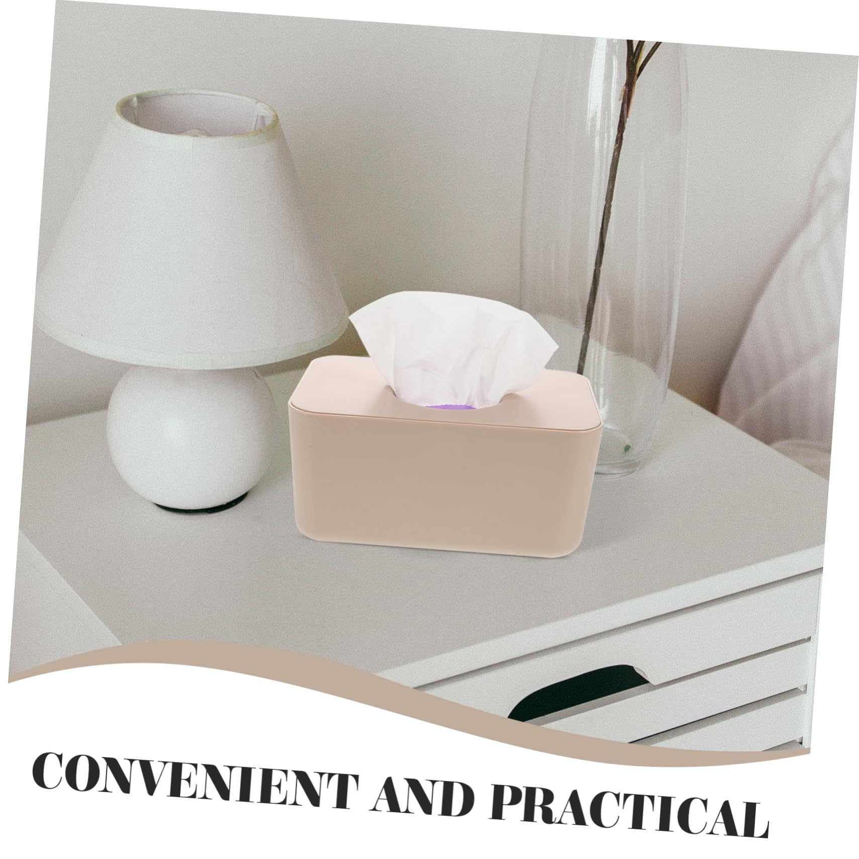 OUNONA Seal Design Wet Tissue and Home Use Silicone Lid Large Capacity Tissue Box Holder Napkin Organizer