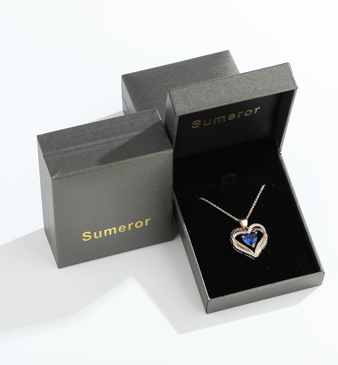 Heart Birthstone Necklace for Women, 925 Sterling Silver 18K Rose Gold Plated, Valentines Day Gifts for Wife Girlfriend, Mothers Day Gift for Mom, Anniversary Birthday Jewelry with 18 Inch Chain with 2-inch extender - Image 6