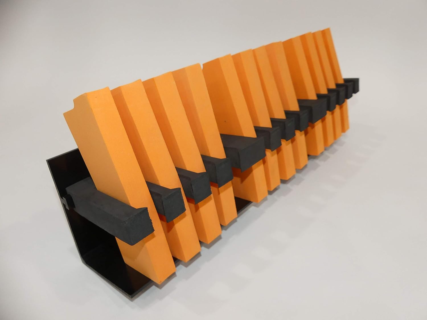 Hyskore 30317 Modular Magazine Storage System | 19" Wall-Mounted Closed-Cell Foam Rack for High-Capacity Mags | Holds 12 Fully Loaded 10/20/30-Round Magazines | Gun Vault Organizer