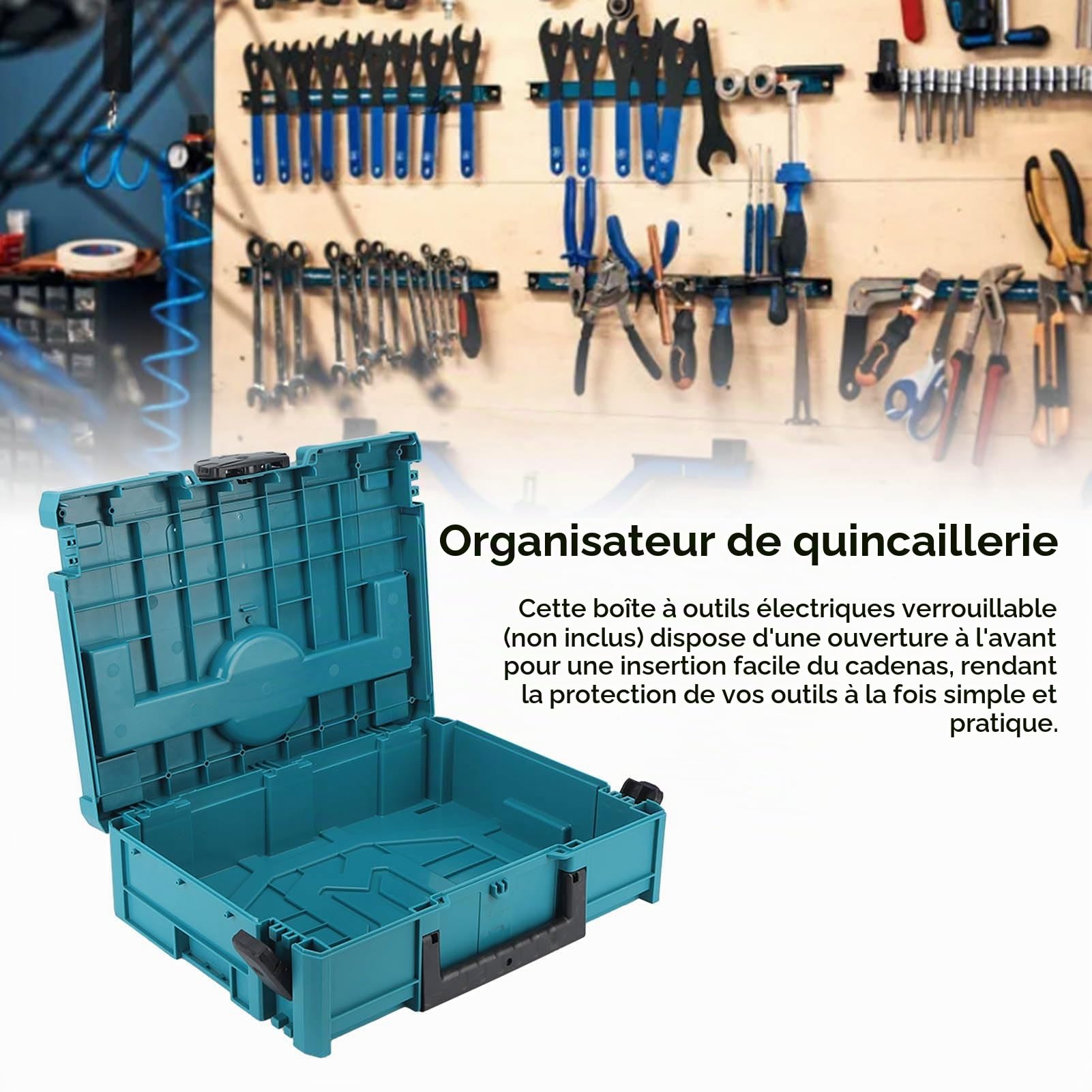 1 Pièce Caisse a Outils,Malette Outils En Plastique,De 40 Kg,Boîte à Outils Empilable,Matériel Pour Outils électriques,Organisateur De Matériel,Malette Rangement