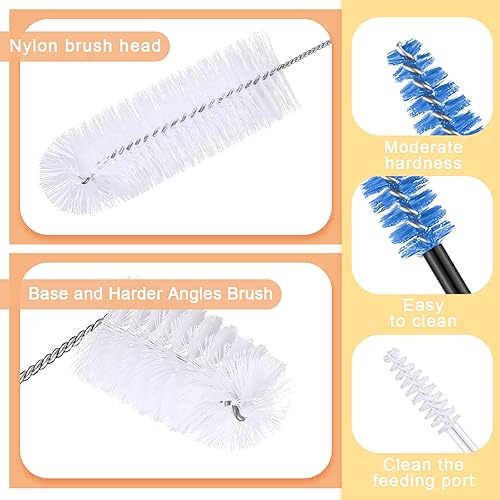 Miniatura 9 de Cepillo de limpieza para comederos de colibríes, 19 piezas, 3 tamaños, mini juego de cepillos de nailon, cepillo de colibrí de doble cabeza, limpio