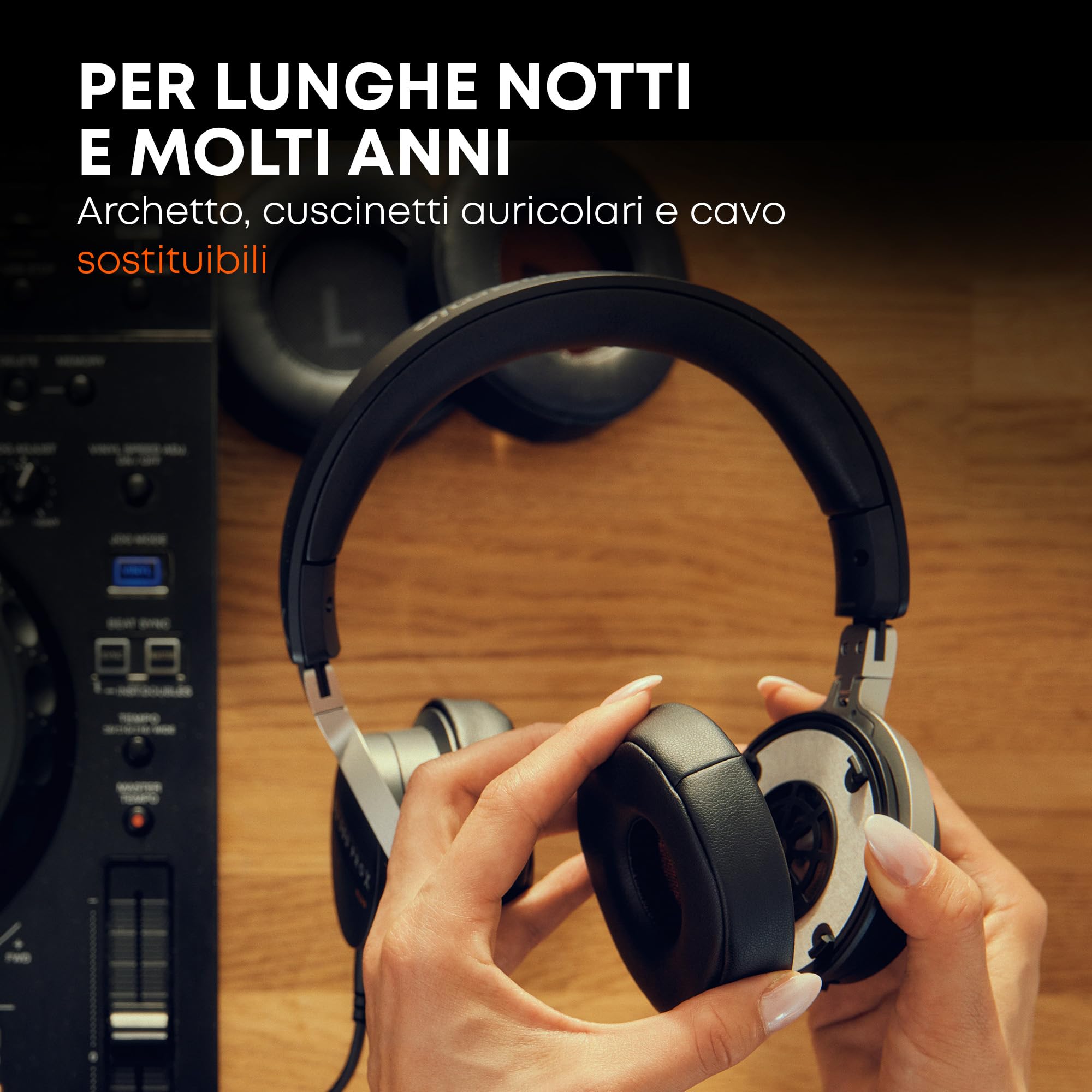 beyerdynamic DJ 300 PRO X CLUB - Cuffie DJ professionali 2 in 1, con coppe auricolari personalizzabili e design chiuso per DJ professionali