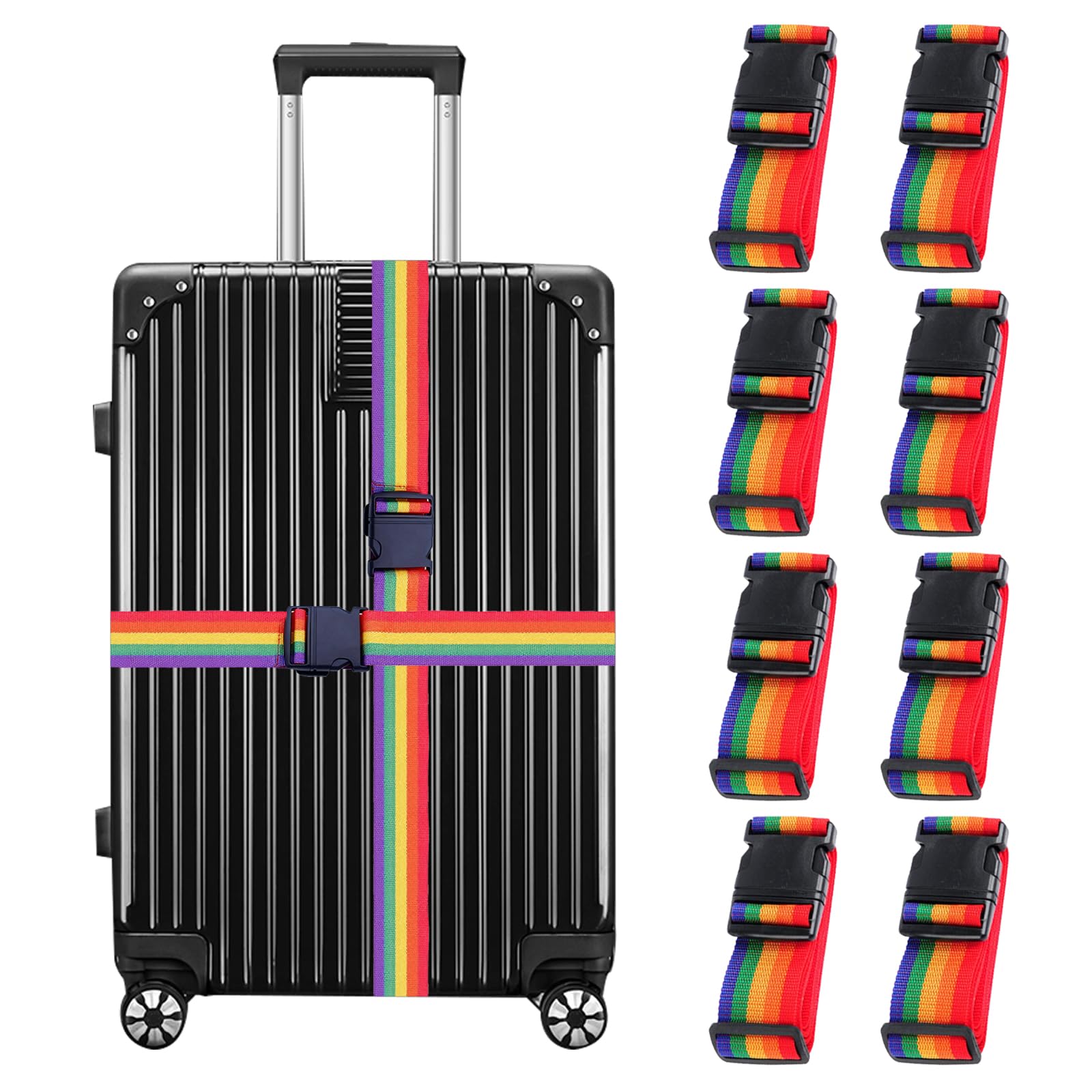 Set Di 4 Cinghie Per Valigia Da Viaggio, Colore Arancione, Resistenti E Regolabili. Perfette Per Fissare E Proteggere I Bagagli Durante I Trasporti. Accessori Di Alta Qualità Per Borse E Trolley.