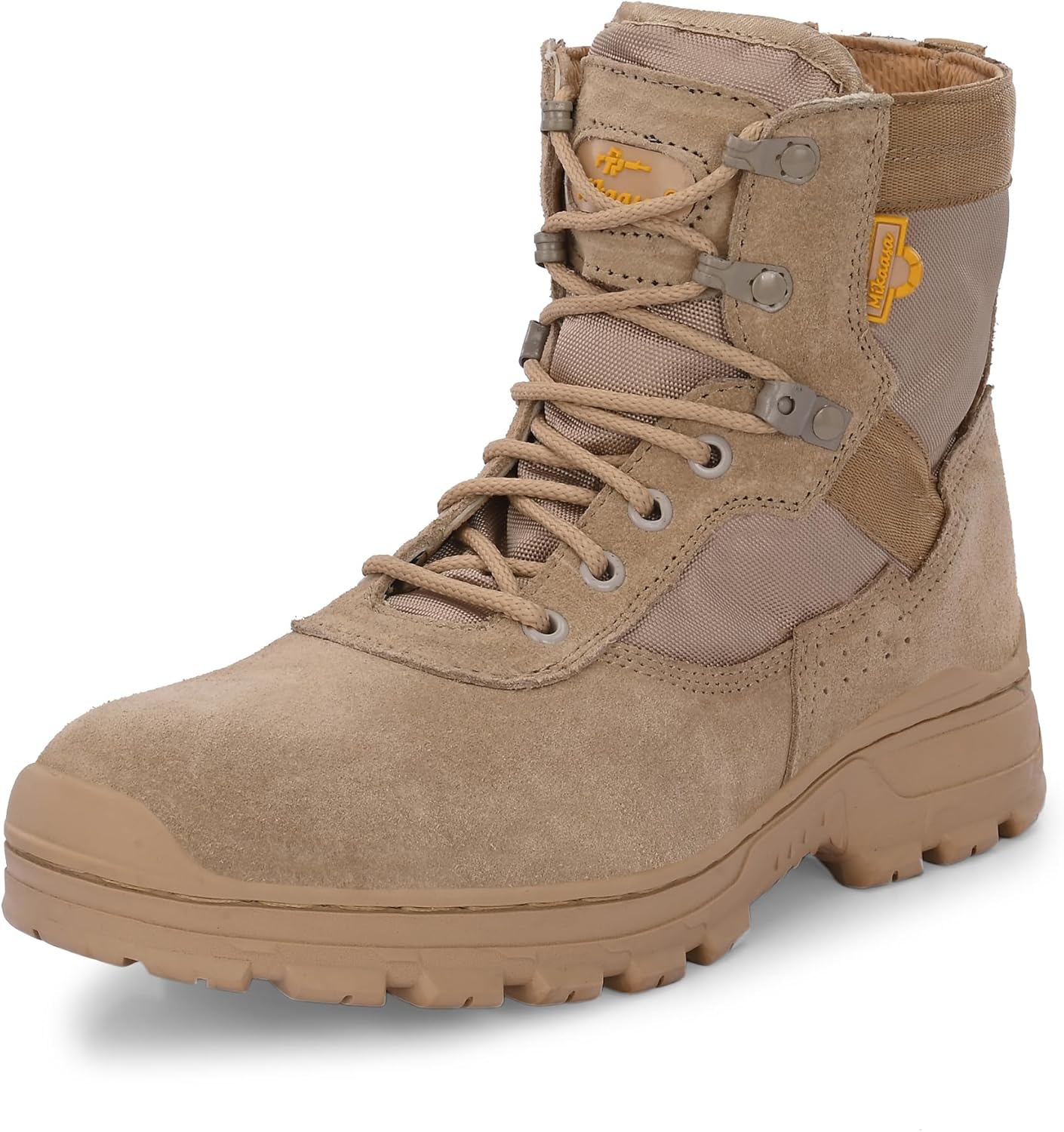 Mikaasa Alpha Aerolite 6.0 Side Zip Suede Leather Military & Tactical Boot – 6 Inches Combat Boots, Lightweight Comfortable Shoes, Durable and Breathable Desert, Motorbike Boot