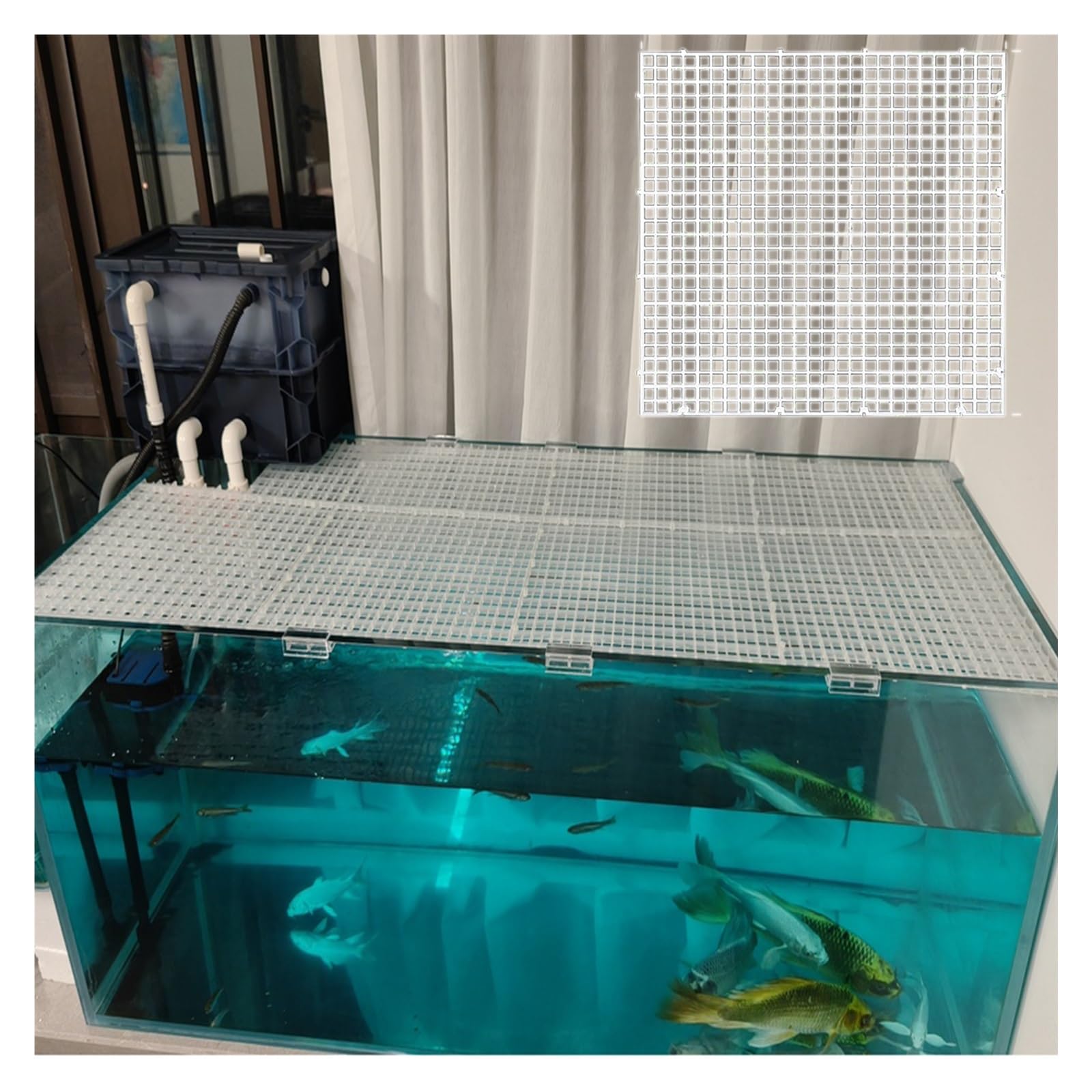 ERRULAN Divisor de Acuario Divisor de Tanque de Acuario con Ventosa, Separador de Tanque de Peces cortable de plástico, Cubierta deflectora de Placa Que bloquea(5pcs,White 15x30cm/5.9x11.8 in)