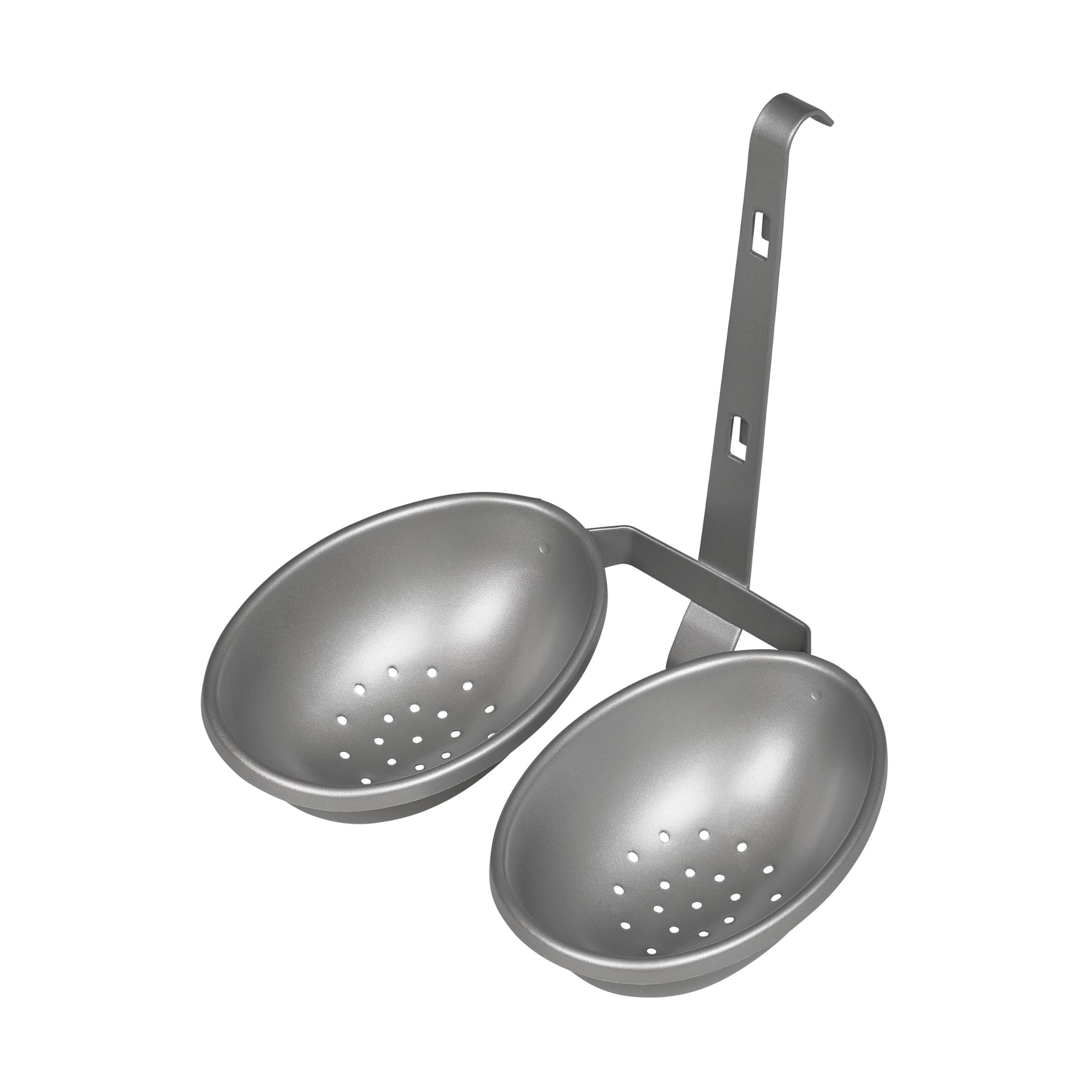 Tala Non-Stick Double Egg Poacher, Hangs on Pan Edge, Poaches Two Eggs at Once, Easy Clean, Drainage Holes for Water Removal, Non-Stick Egg Poaching Cups