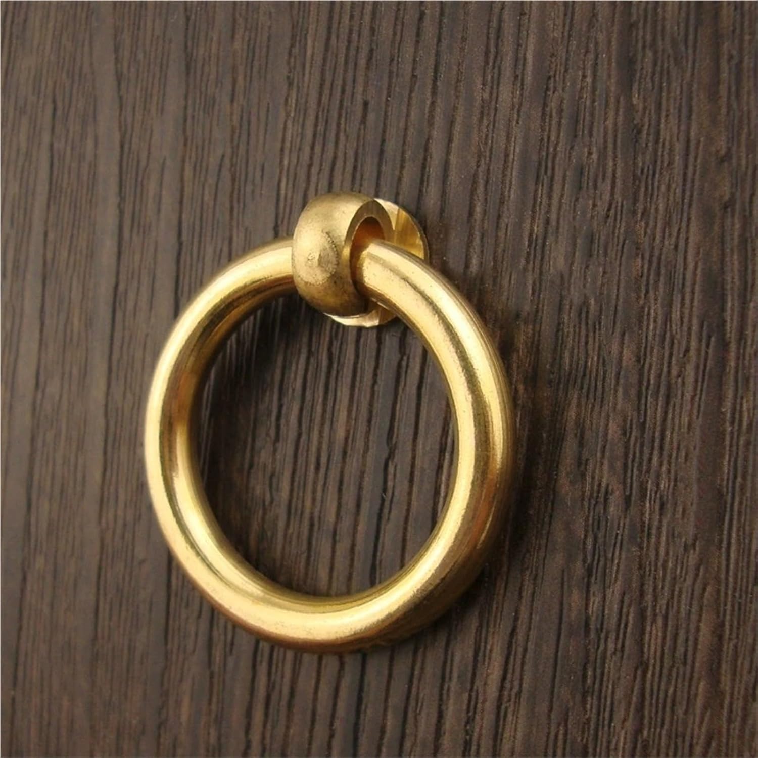 Drawer Ring Pull Handles, Cabinet Drawer Ring Pull Handles Bronze and Brass 2.5-5cm 12 Pcs(Brass,2.5CM)
