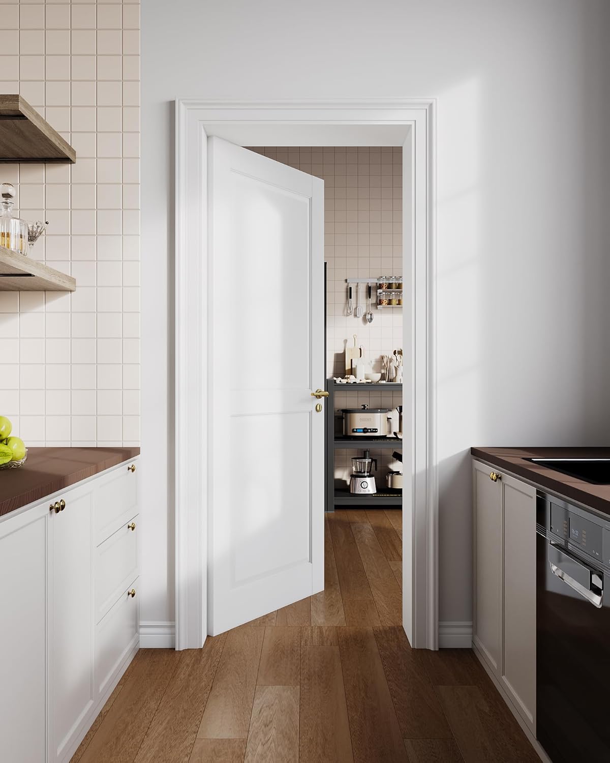 30"x80" 2-panel interior slab door,pre-assembled solid core french wood panel for pantry laundry closet bathroom,white pre-finished surface paintable?doorknob and hinges not included? 30 in x 80 in 2-panel