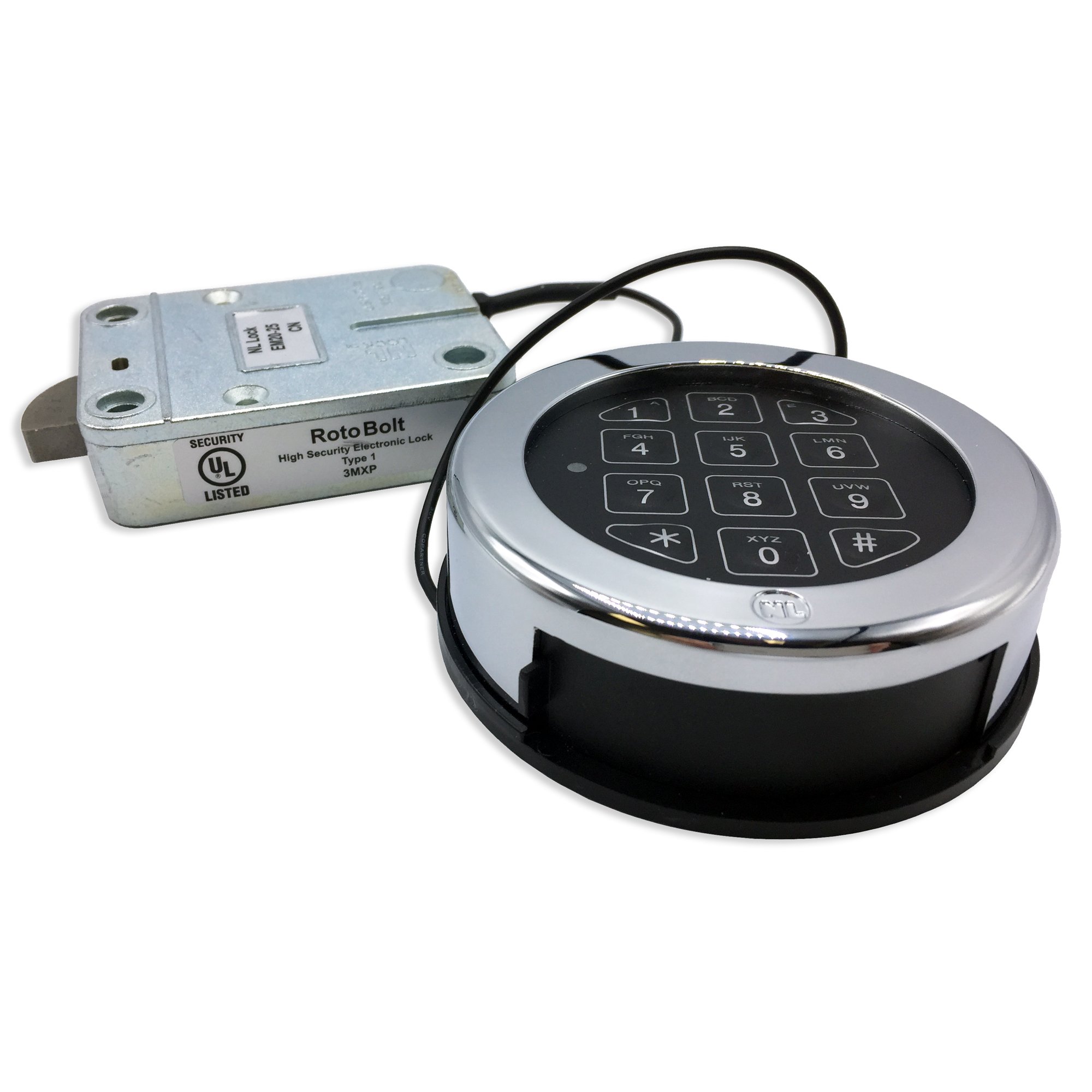 Electronic Digital Keypad Lock for Safes, (NL-Lock EM20-25) Swing