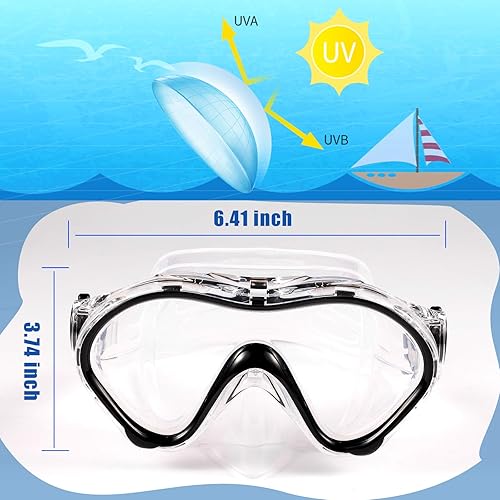 Miniatura 2 de Máscara de natación para niños, gafas de natación con cubierta para la nariz, máscara de buceo para buceo, lente antivaho impermeable, enchufe de