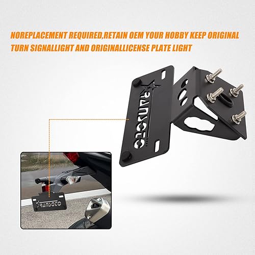 Miniatura 3 de RANSOTO Kits de eliminación de guardabarros para motocicleta Z125, soporte para placa de matrícula compatible con Kawasaki Z125 Z125 Pro 2015-2025