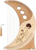 1 Set 19 19 tone lyre omnichord mini harp model tuning wrench kids harp wooden harp dulcimer wood harp ancient style lyre harp autoharp harps manual cedar wood Chinese fir child