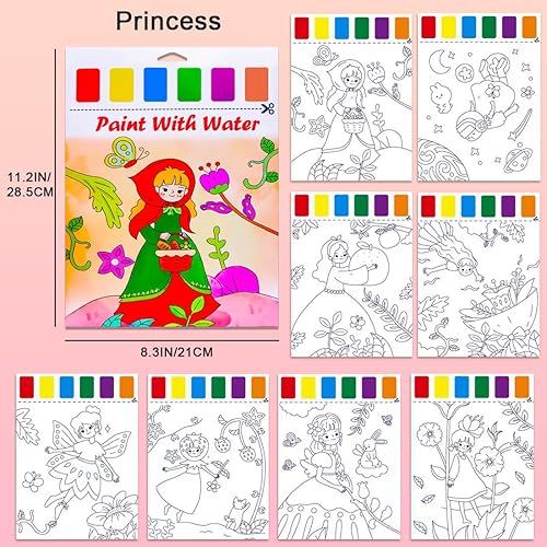 Miniatura 7 de BAOXUE Libros para colorear de agua para niños de 4 a 8 años, libro de pintura con agua para niños pequeños, papel de pintura de acuarela para niños