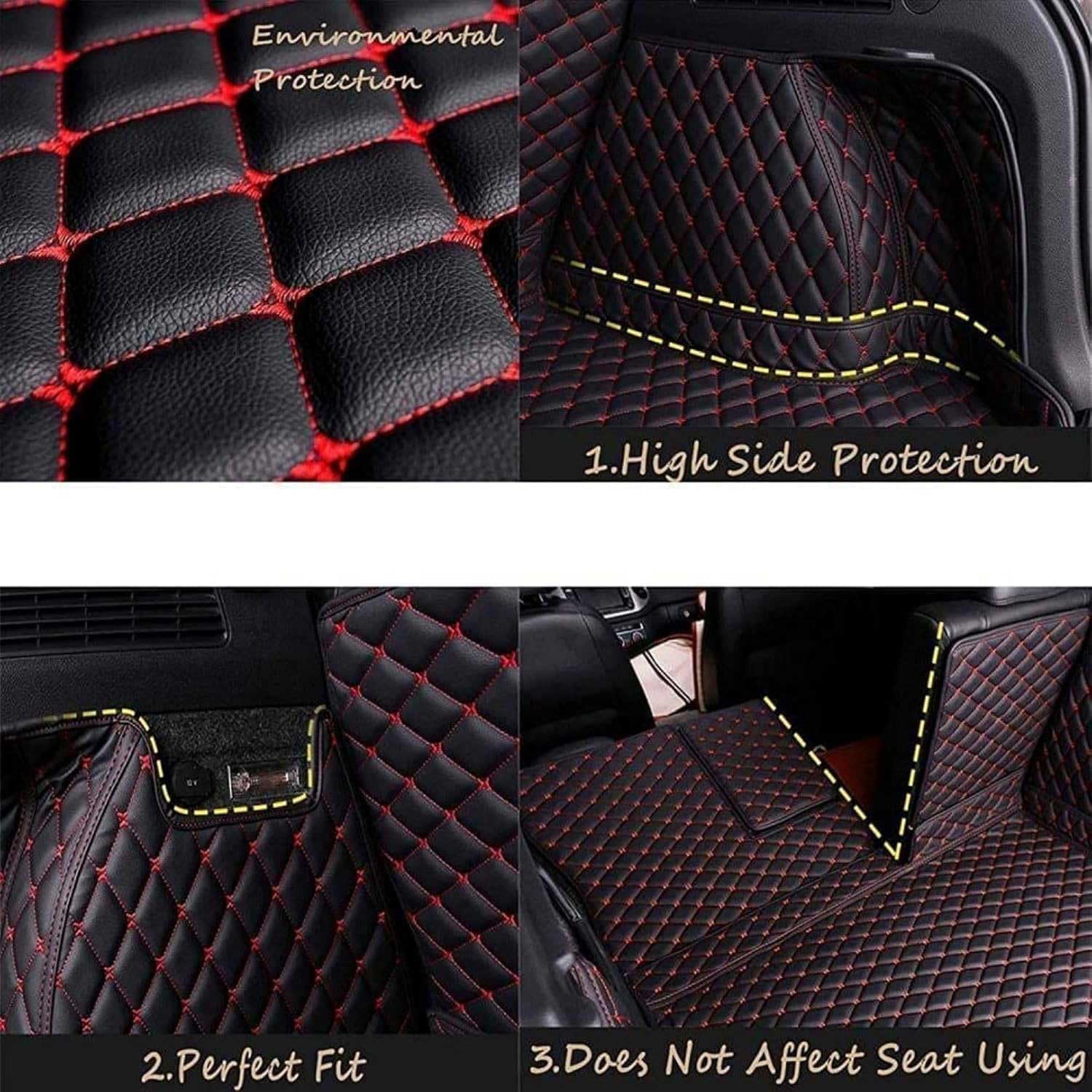 Full Coverage Car Cargo Mat for VW ID.4 CROZZ 2021 2022 2023 2024, Cargo Liner Waterproof Leather Trunk Mat Trunk Protector Car Accesorios,D