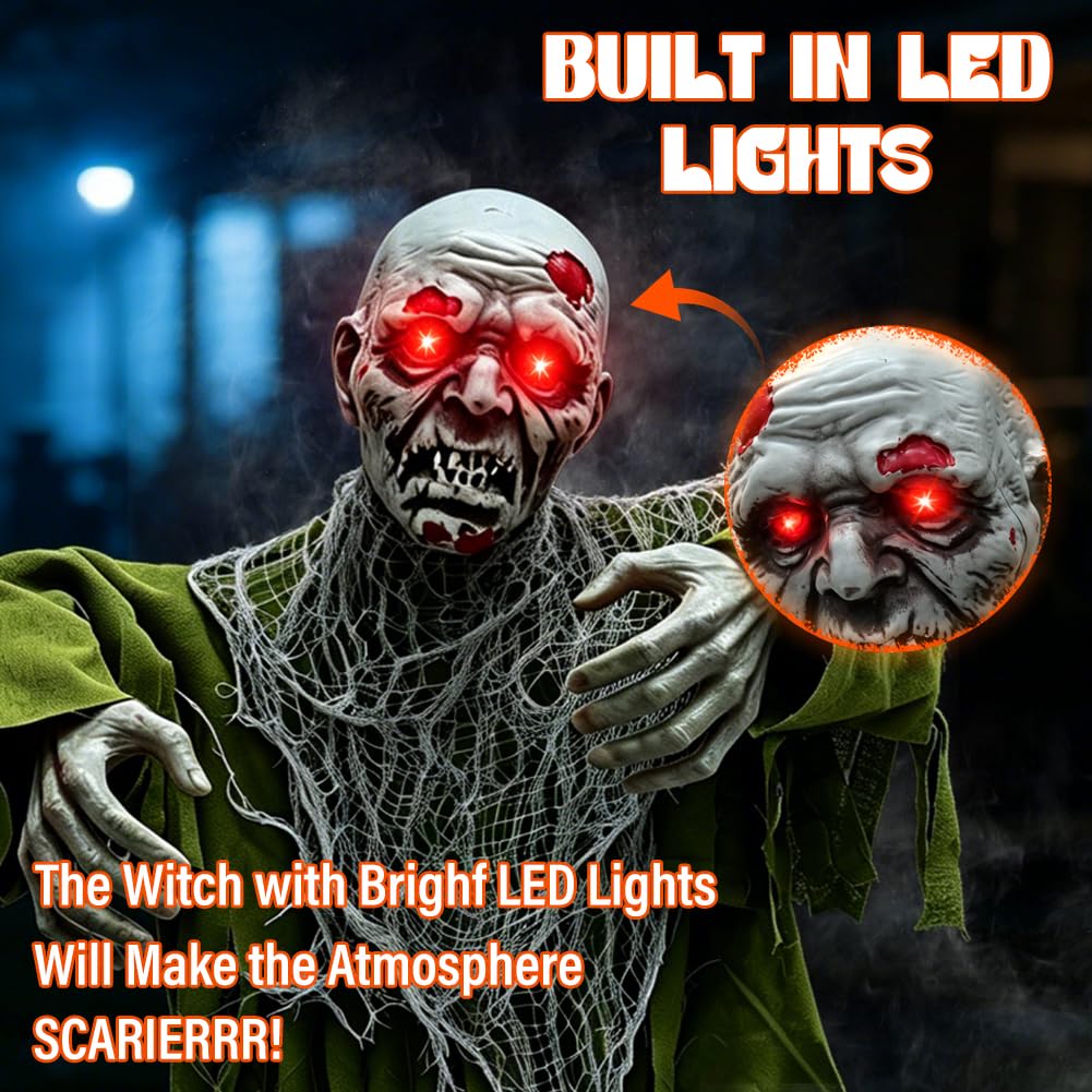 Halloween Animato Zombie Groundbreaker Outdoor Decor LED Occhi Braccia