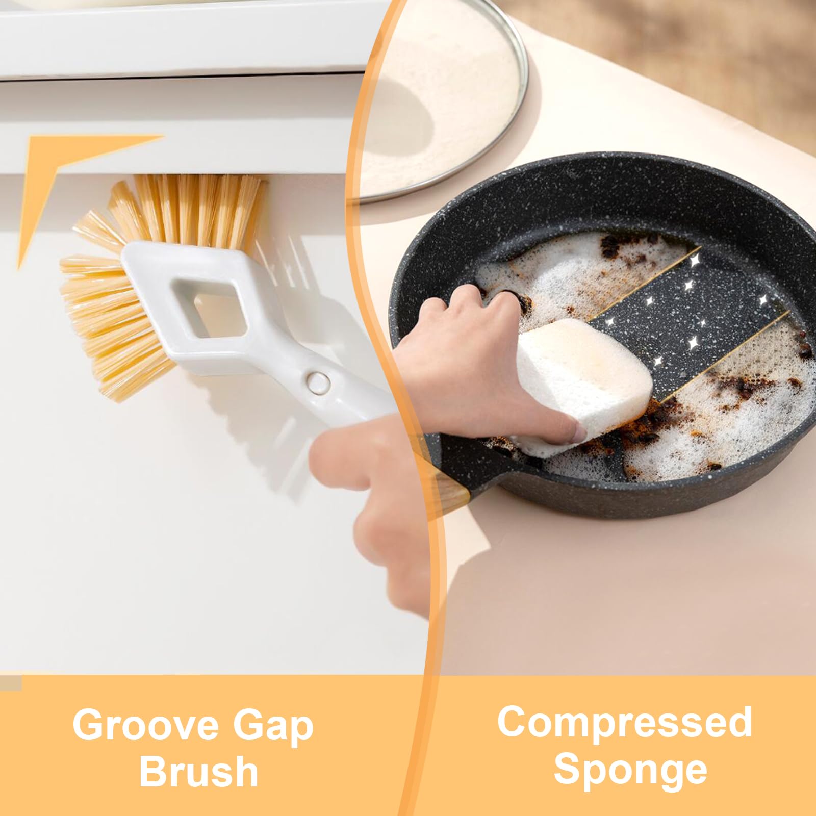 4 Spazzole Per Piatti In Bambù HANGOU - Naturali Per Cucina - Foto 5