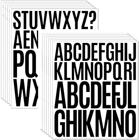 Premium 3" Adhesive Vinyl Letter Stickers (12 Sheets)