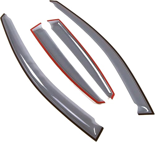 Miniatura 2 de Tuningpros LGWV2-397 - Compatible con Suzuki Forenza 2004-2008, juego de 4 piezas de deflector de visera de ventana de montaje exterior, protector