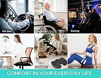 Vista 6 de foverhom Cojín de asiento de gel para sentarse de forma prolongada, cojín de silla de oficina para aliviar el dolor de coxis, antideslizante
