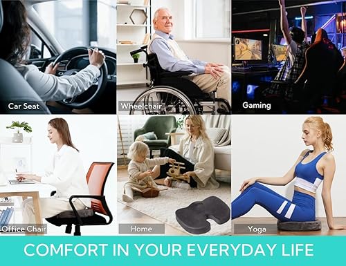 Vista 6 de foverhom Cojín de asiento de gel para sentarse de forma prolongada, cojín de silla de oficina para aliviar el dolor de coxis, antideslizante