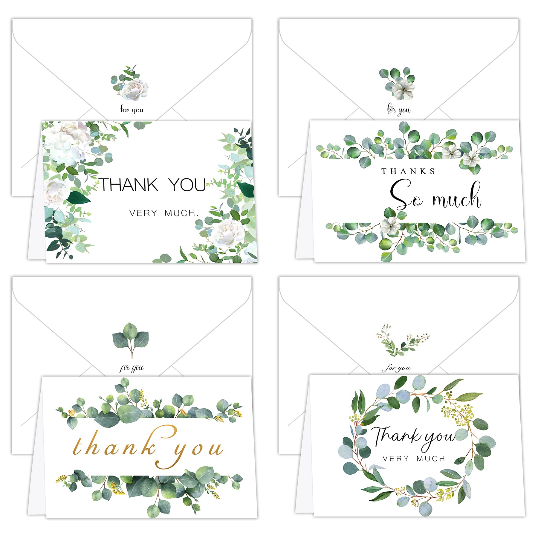 Thank You Cards With Self Seal Envelopes And Matching Stickers,3x3.5 - View #3