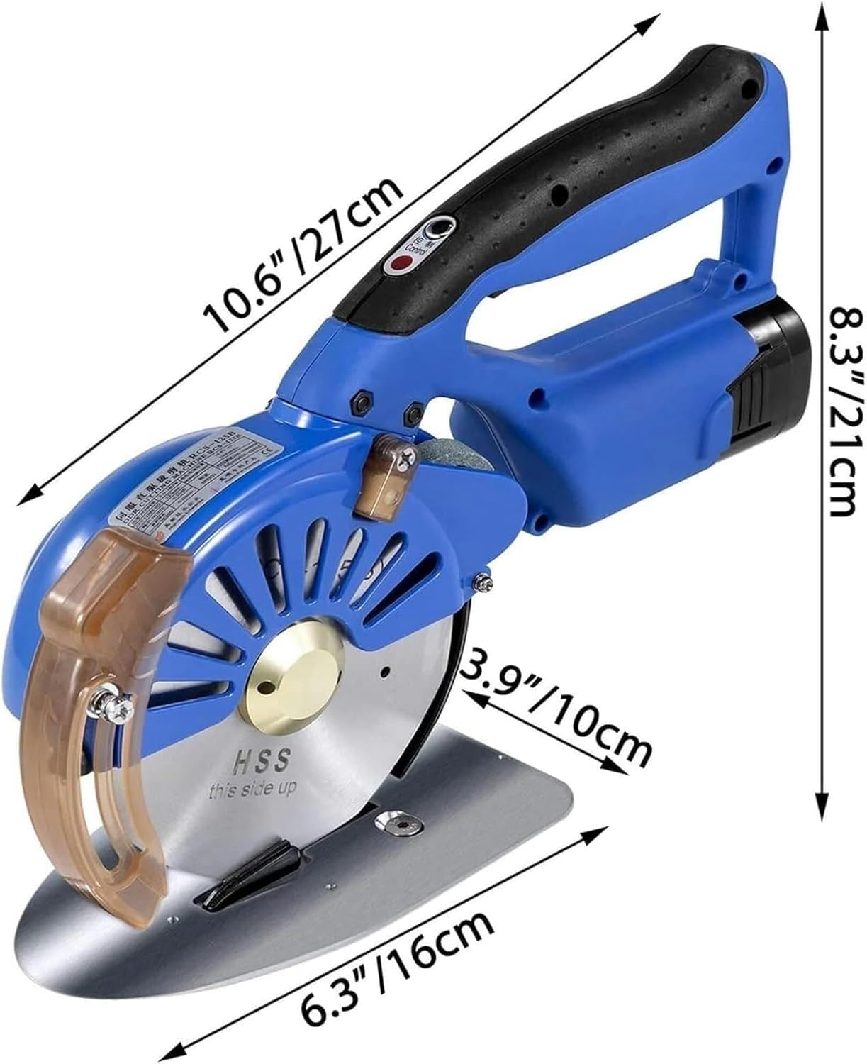 Electric Rotary Fabric Cutter,Cordless Cloth Cutting Machine, with 2x2500mAh Battery, 5 Speed Setting, 40mm Max Trimming Thickness, for, Leather, Carpet(100)
