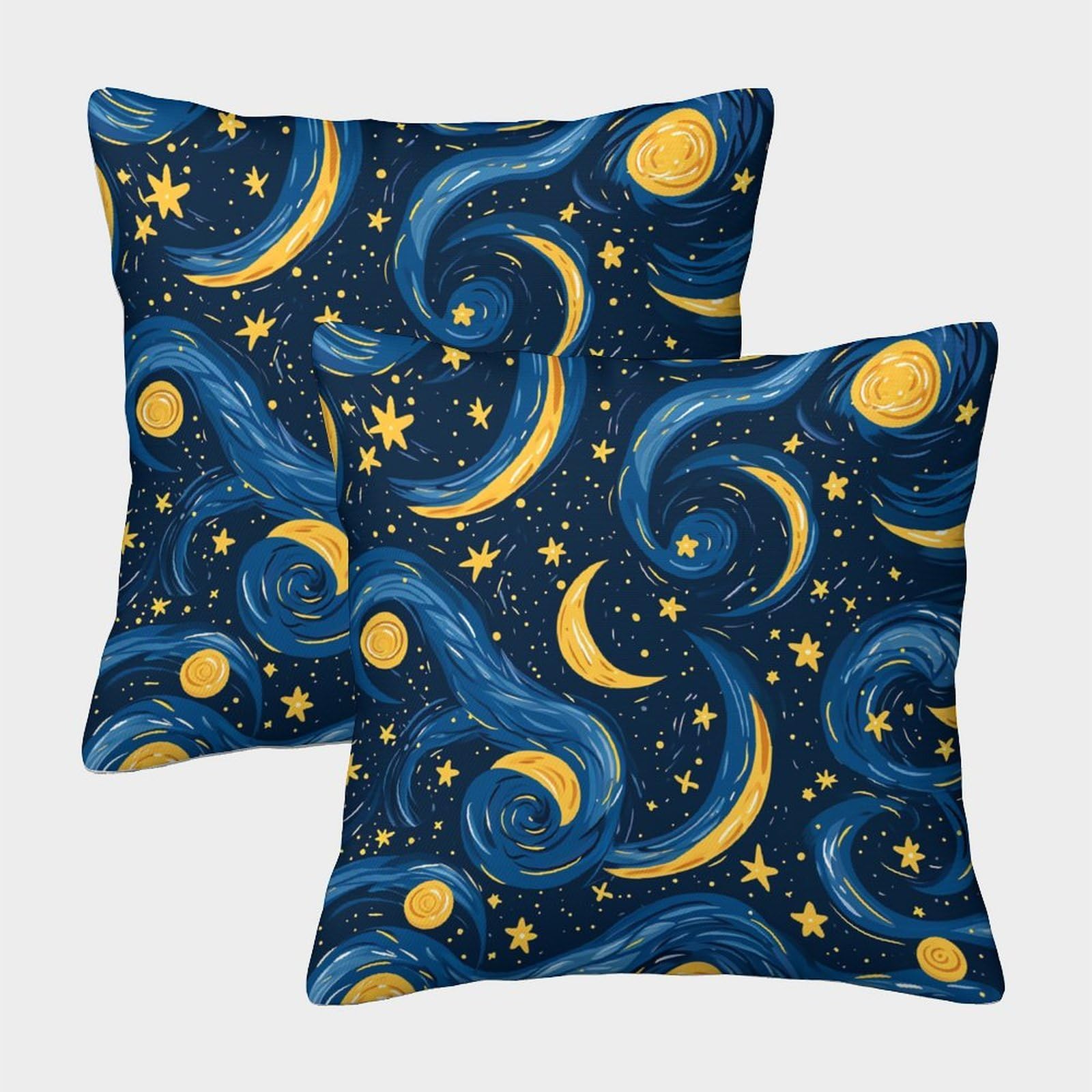 kaiyun 2 Pack 45x45cm Pillow Cases,Beautiful Moon Decorative 3D Printed Cushion Cover,sofa Bed Decorative Cushions