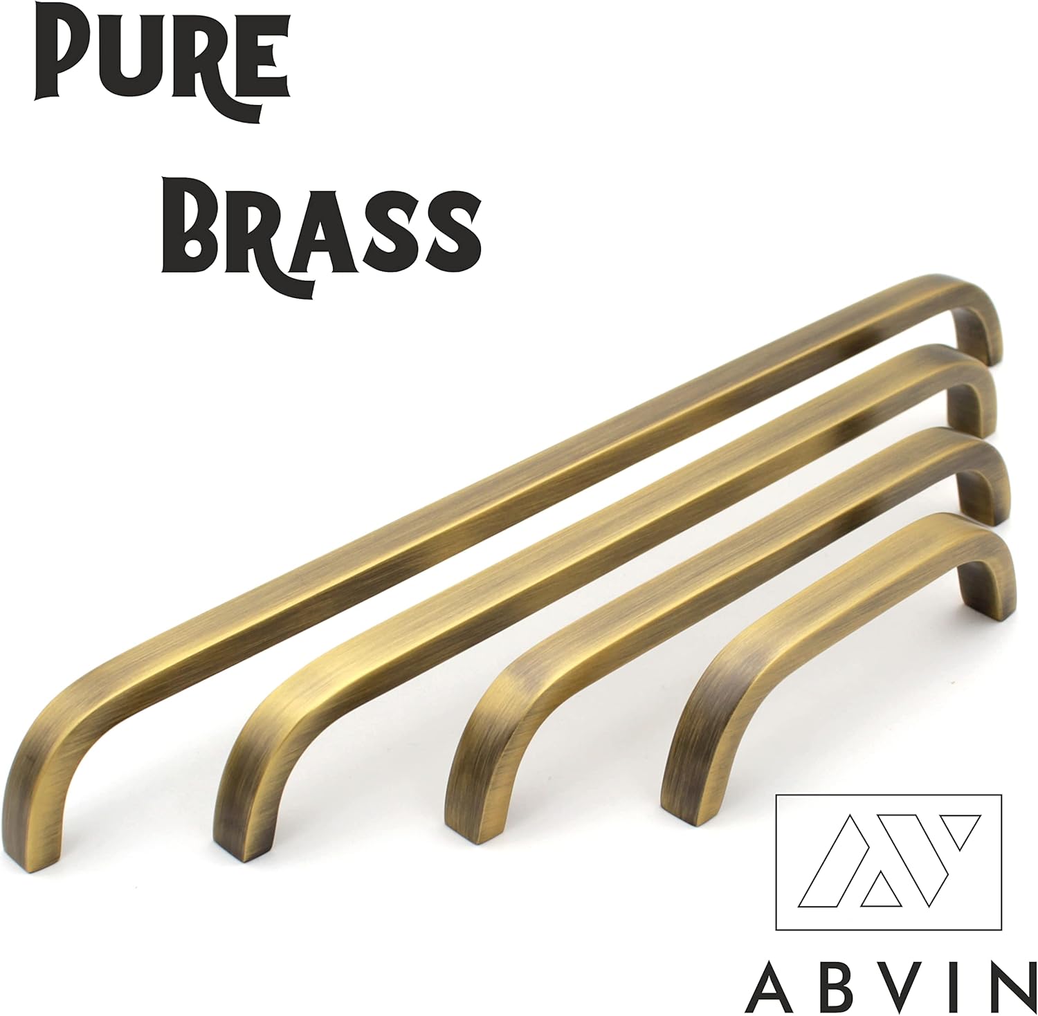 Premium Thin Solid Brass Bar Handles, Modern Gold Cabinet Hardware, Furniture Pulls for Doors, Cabinets, Cupboards & Drawers (12 Inch)