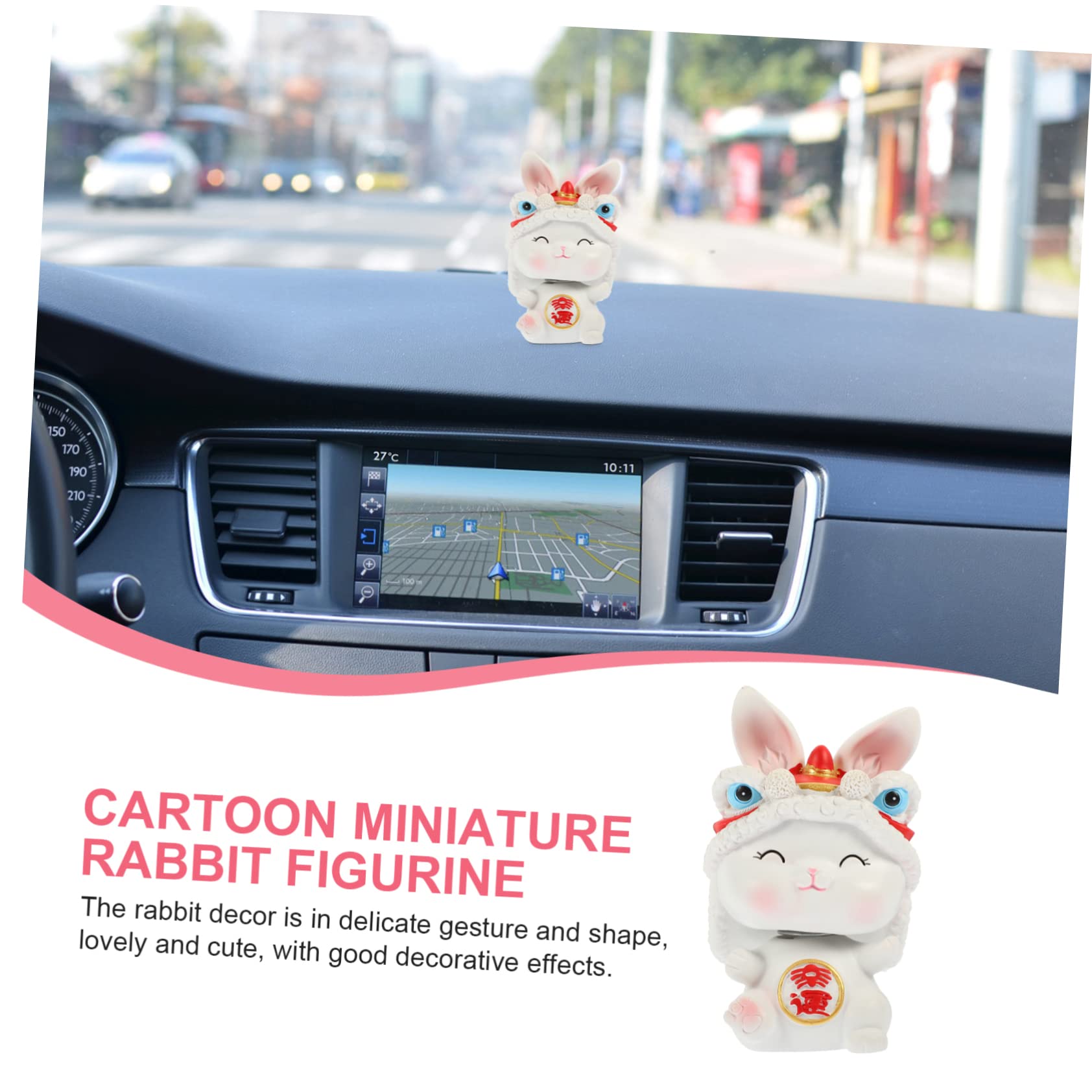 IMIKEYA 4 Pièces Ornements artisanaux en résine Micro Paysage Lapin Mini-Animaux Accessoires Auto Car Accessories Jouet Animal Figurine de Lapin pour la Maison Petit en résine