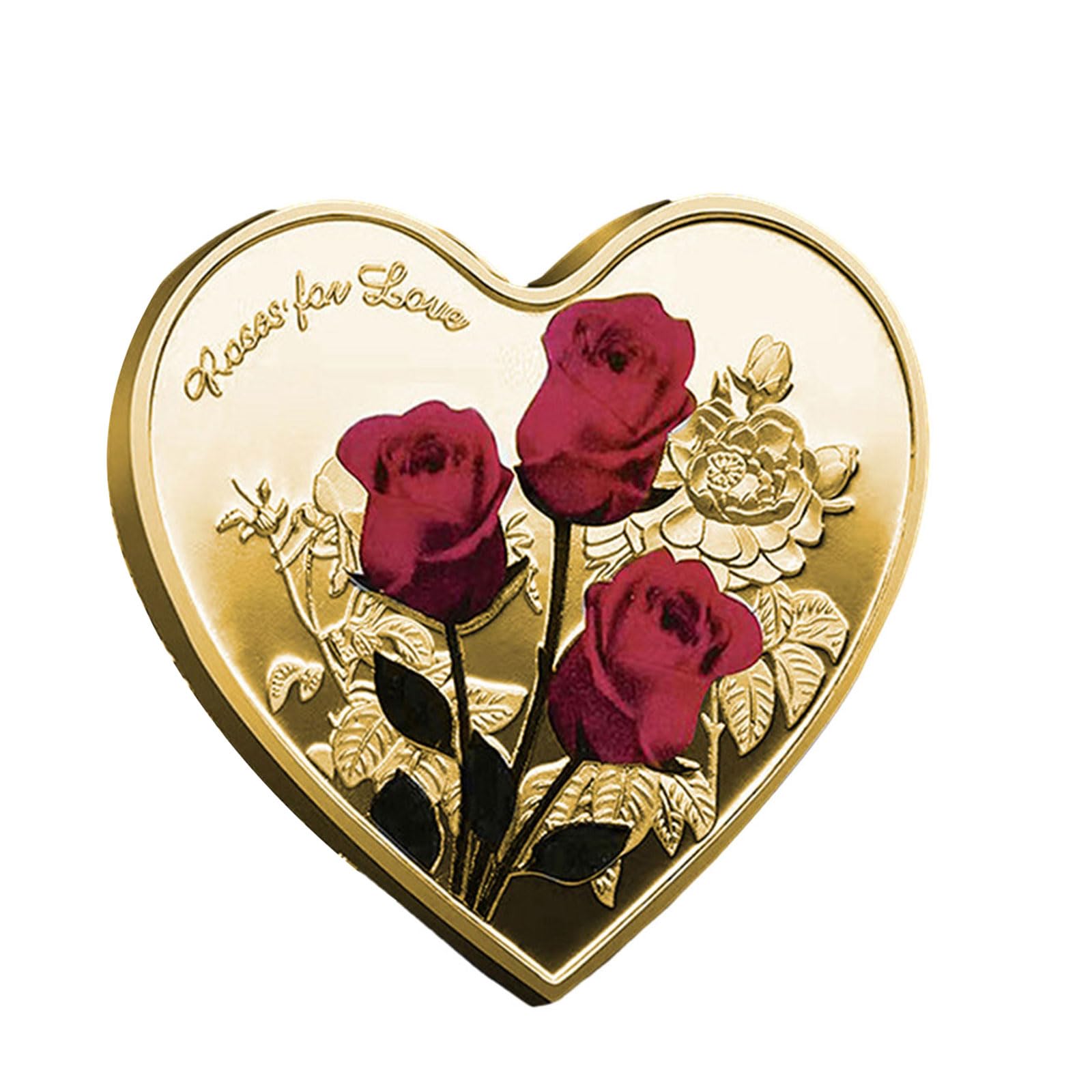 Pièces uniques en métal en forme de cœur Objets de collection Amour symbolique Décoration de mariage Saint-Valentin Anniversaire Pièces cadeaux