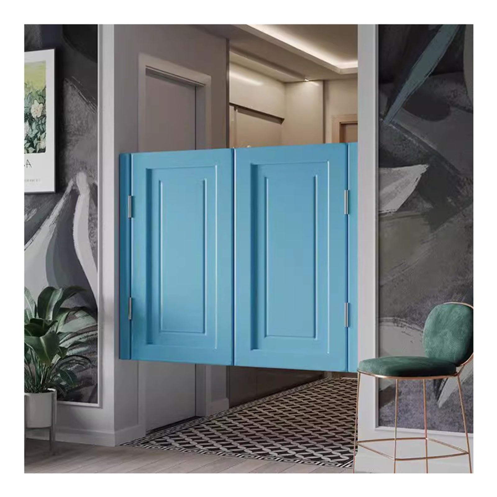 Interior Solid Wood Swing Door, Saloon Cafe Doors,Swinging Doors Cafe Doors, Auto Close Swinging barn Door Swinging Door, for Kitchen Hallway Swinging Doors (Color : C, Size : W110xH80cm(43.30x31.49