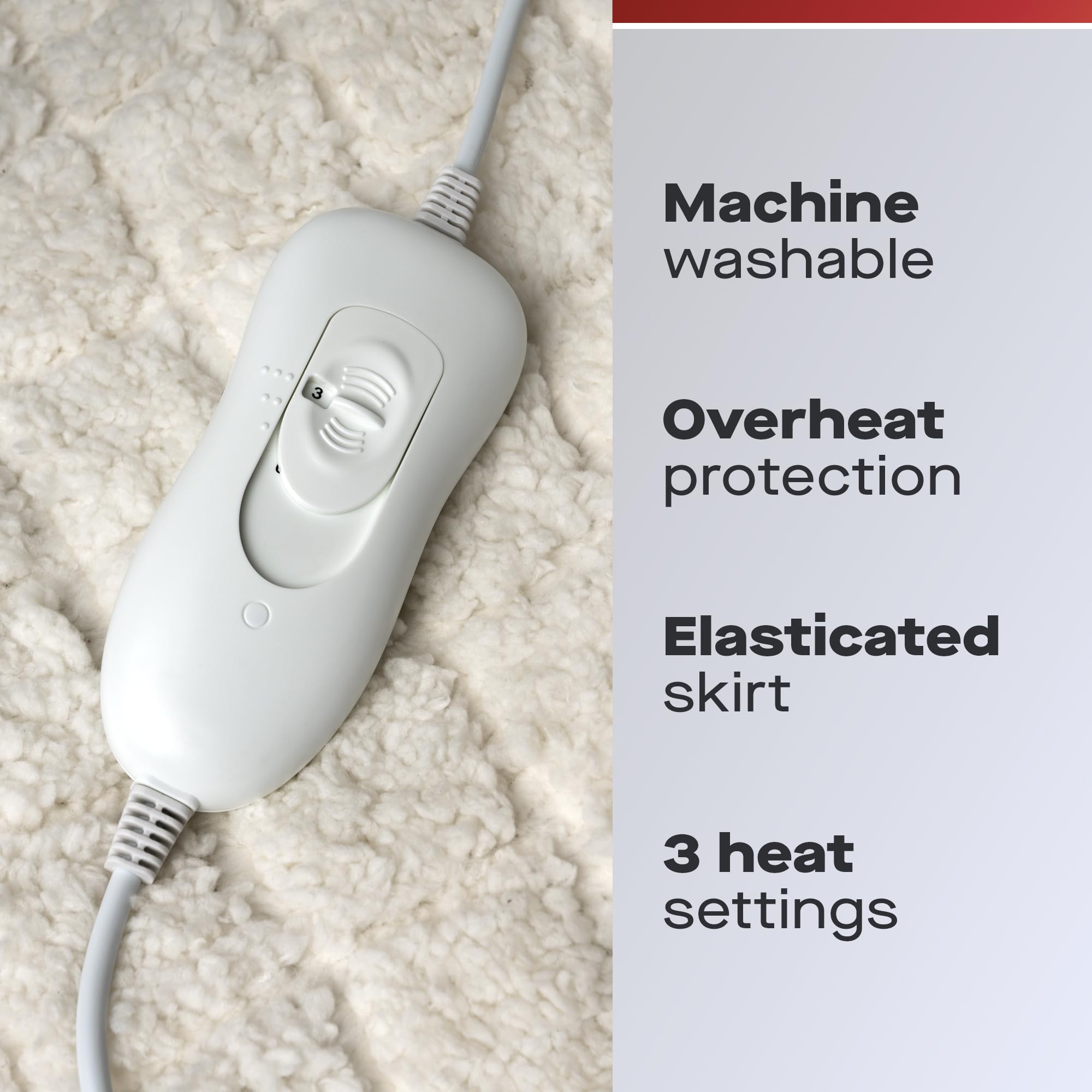 Daewoo Dreamz - Manta Ajustable con calefacción Doble, 3 ajustes de Calor, Controles de Doble Zona, Lavable a máquina, Funda de Tacto Suave, Cama Doble