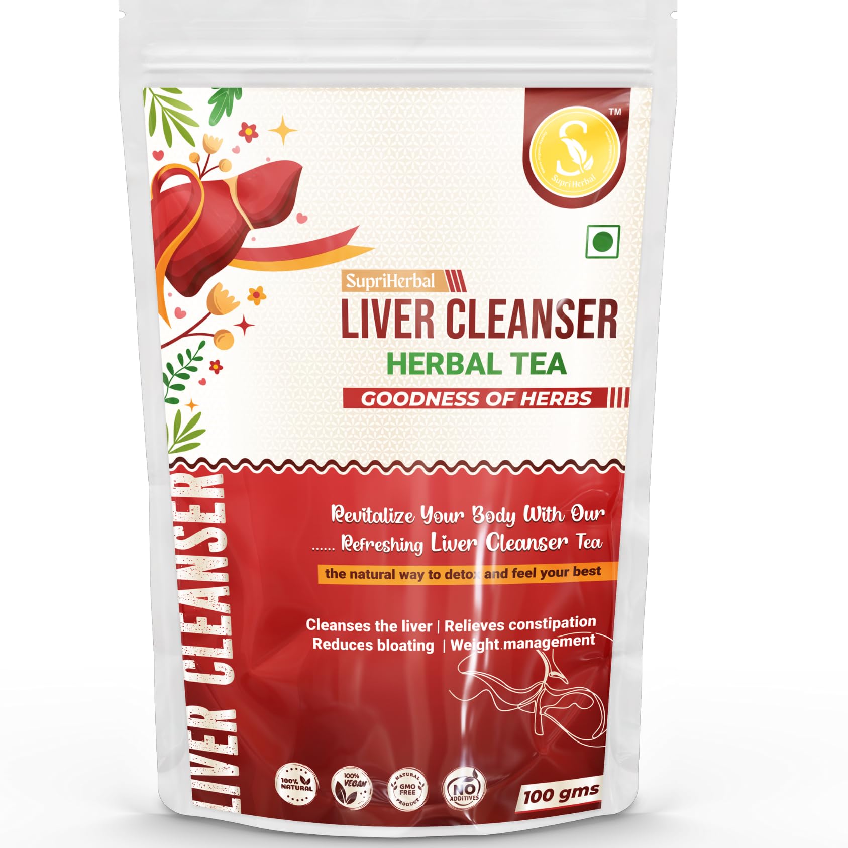 SUPRI HERBALS | 100g Liver | Cleanser Tea | Dandelion Roots, Rumex Crispus & Herbal Ingredients to Clean Your Liver | Improves Liver Health Naturally Detoxification for a Healthy Liver (B0D9BBGW8F) Amazon Price History, Amazon Price Tracker