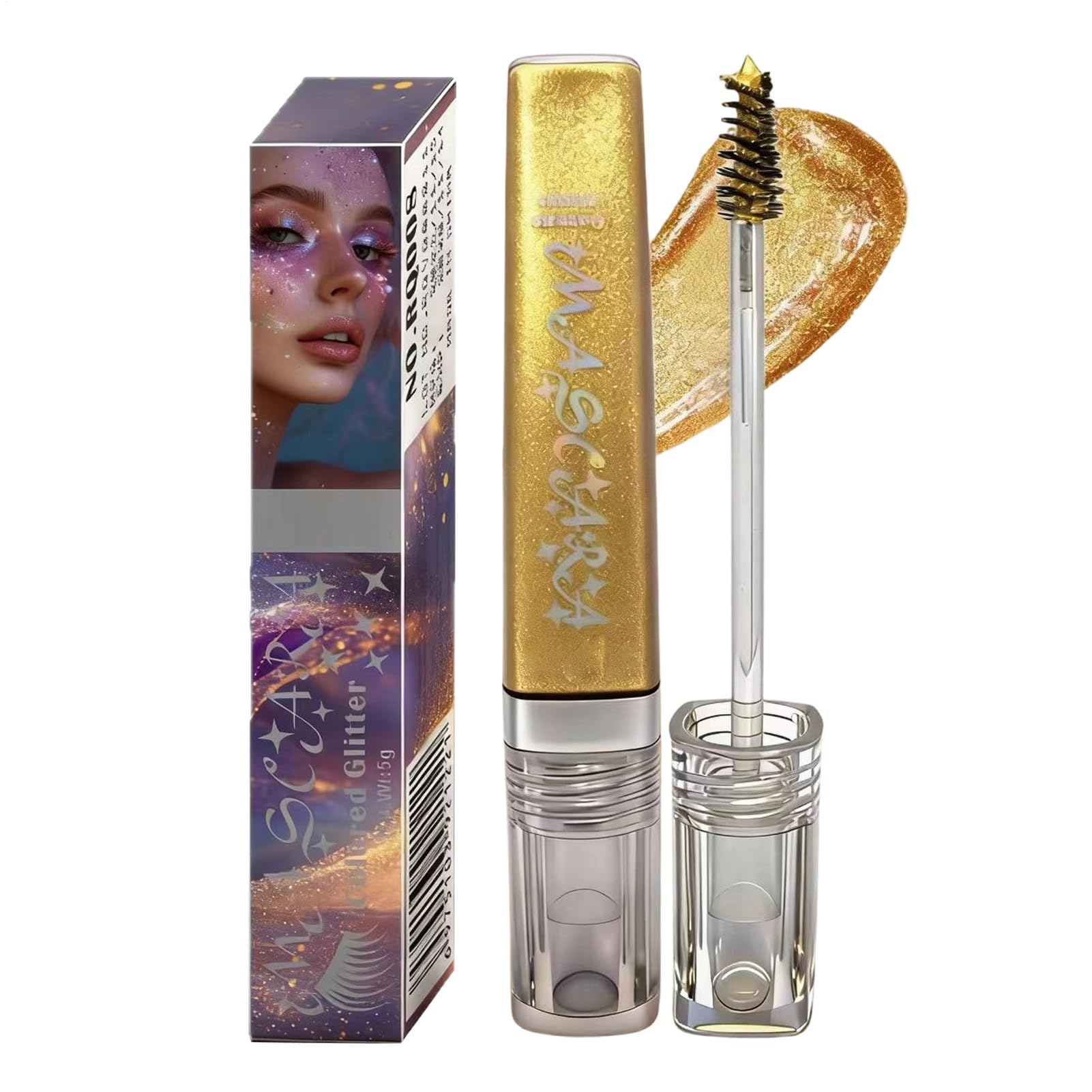 Sparkly Volumizing Mascara, Sweat-Resistant No Smudge, Lengthening Balm for Dating Night Out Wedding Concert Stage Performance Swimming Glamorousz Long Lasting Eye Makeup