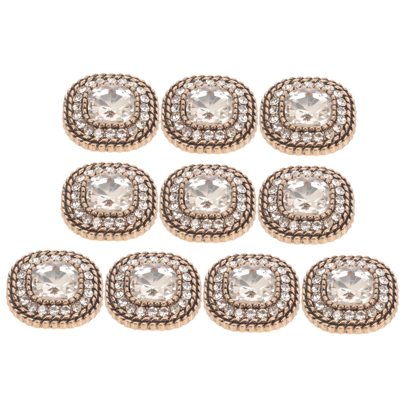 HOMSFOU 5 Set Bottoni in Metallo Bottoni Di Strass Grandi Pulsanti Per Il Crafting Piazza Diamante Sostituzione Del Bottone in Metallo Fai Da Te Lega 10 Pezzi*5