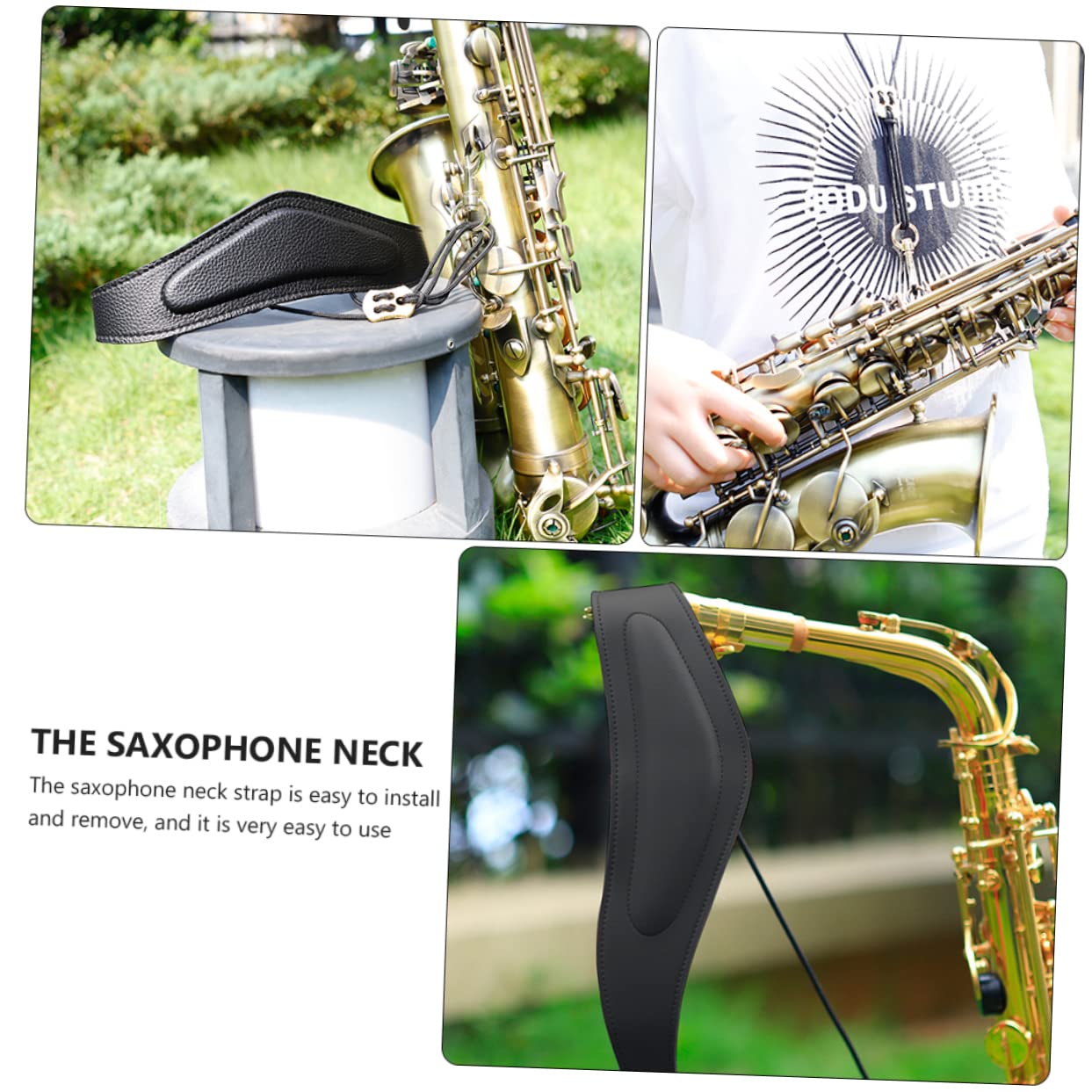 ifundom 2pezzi Cinghia Per Saxofono Regolabile Con Gancio Metallico Tracolla Confortevole e Durevole Per Strumenti Musicali Accessorio Per Saxofoni e Altri Strumenti Fiato