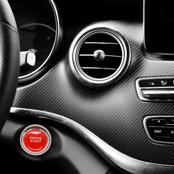 mankk Push Start Ignition Switch 12V DC,Start Engine Button Stater (ON)-Off,Momentary Engine Start Push Button Switch SPST 50A Red LED Light for Racing Car Vehicle Truck Boat RV M-042-R