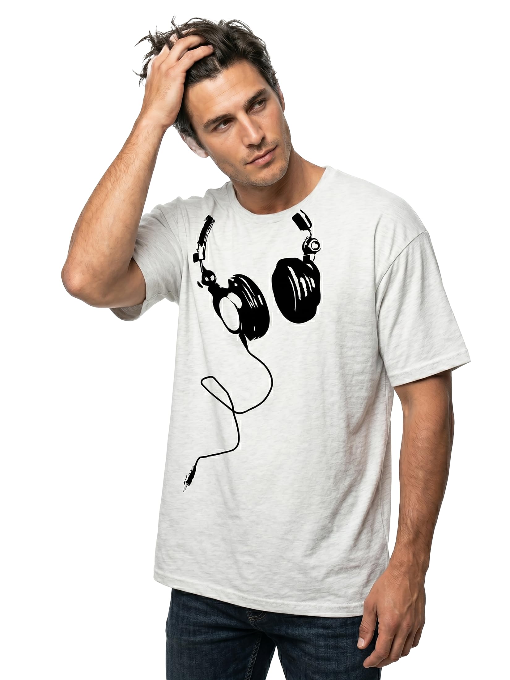 MAKAYA Camiseta con Auriculares Hombre DJ Musica