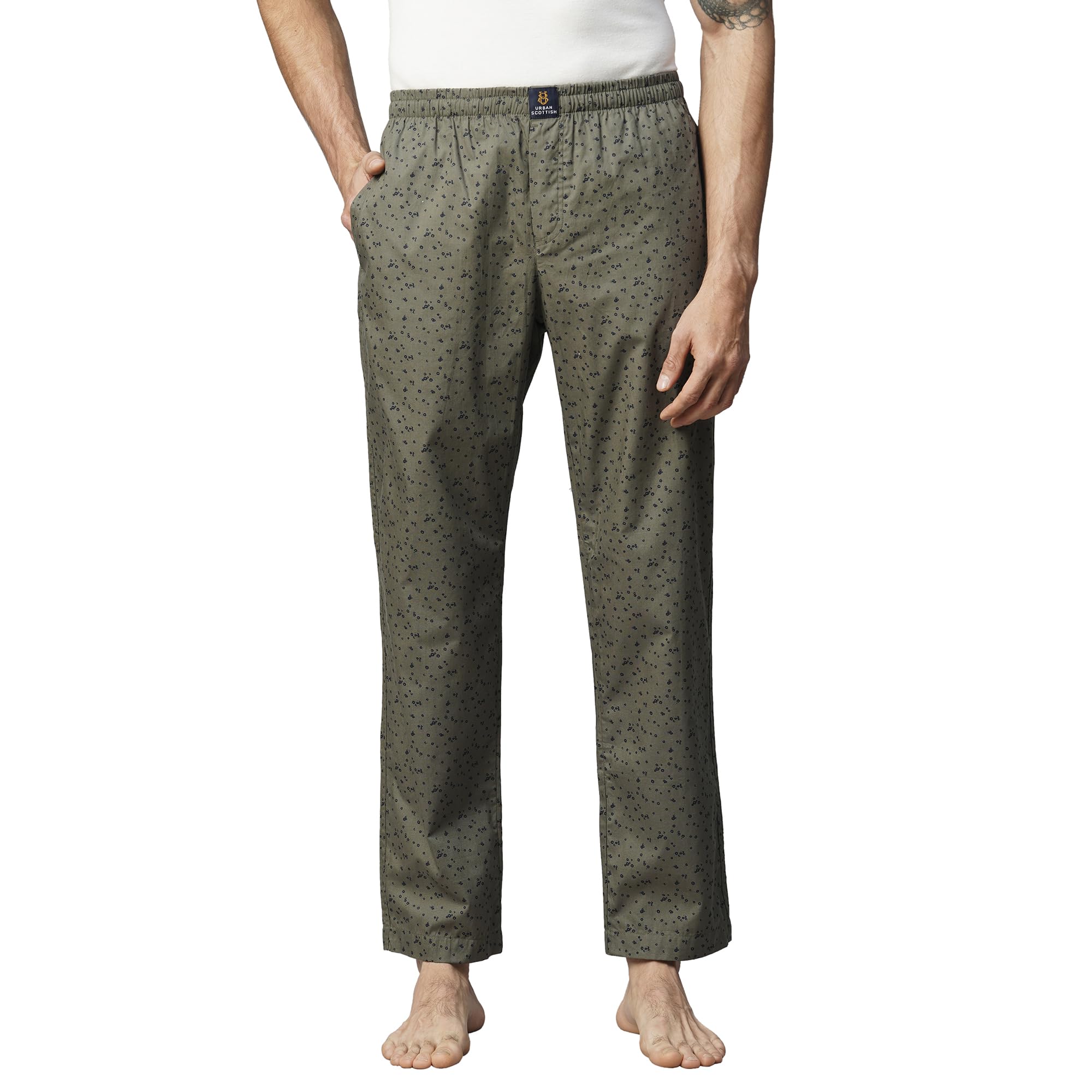 urban scottish Men's Blue Checks Woven Cotton Pyjama with Side Pockets-picture-16