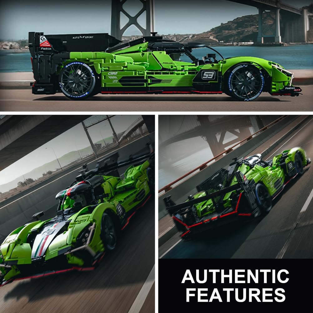 Le CS63 Hybrid Hypercar Building Set, Gift for Adult Racing Fans, 1:8 Scale Collectible Race Car Model Kit to Build and Display, Advanced Replica, Gift for Motorsport Fans, (3771 Pieces, A-Y18081)