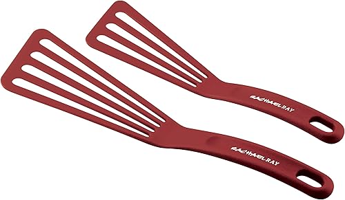 Rachael Ray KitchenTools and Gadgets - Utensilios de cocina de nailon, espátula, espátula, torneros de pescado, 2 piezas, color rosa
