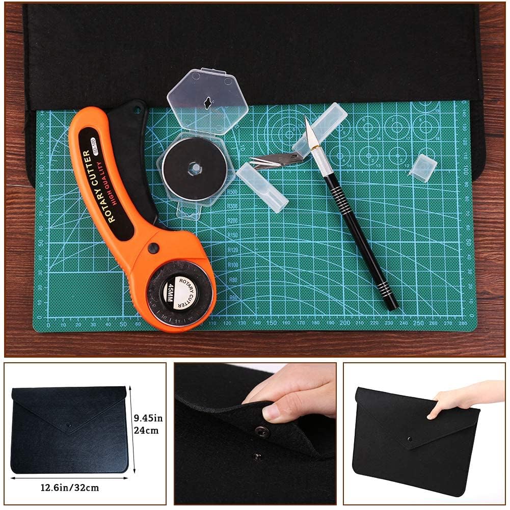 Rollschneider 45 Mm – Mit 10 Ersatzklingen, Für Stoff, Leder, Papier