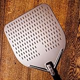 Fontana Forni Adjustable Length Aluminum Pizza Peel for Indoor/Outdoor Pizza Oven, Adjustable Length up to 47 Inches, Perforated Design Reduces...