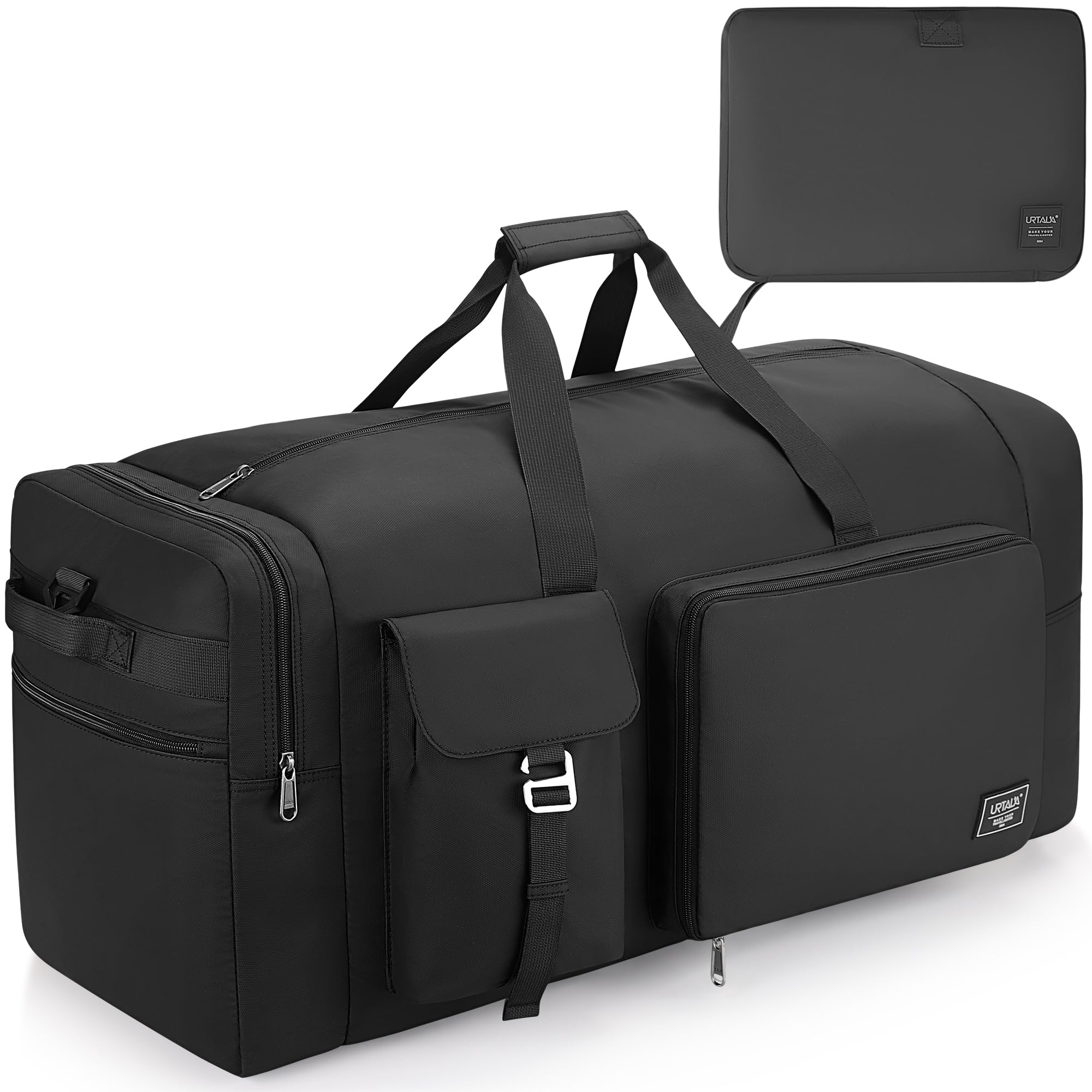 Urtala Sac de Voyage Pliable pour Hommes et Femmes, 80l Grand Sac Voyage Imperméable avec Compartiment à Chaussures, Bagage à Main/Sac de Sport